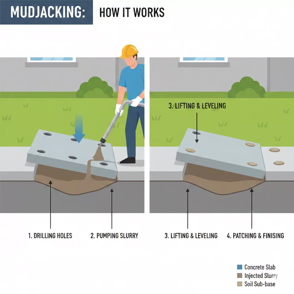 Mudjacking with Bedrock Foundation Repair